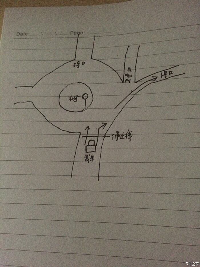 环岛我车正前方有信号灯就圆形那种只竖排