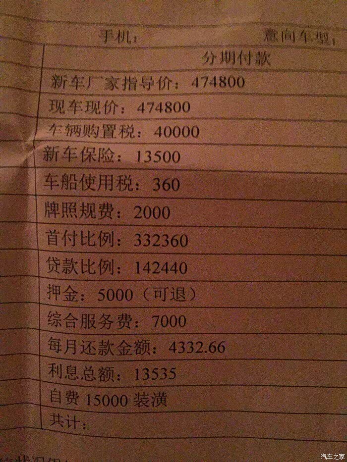 【图】做奔驰金融,求一个靠谱的手续费计算方