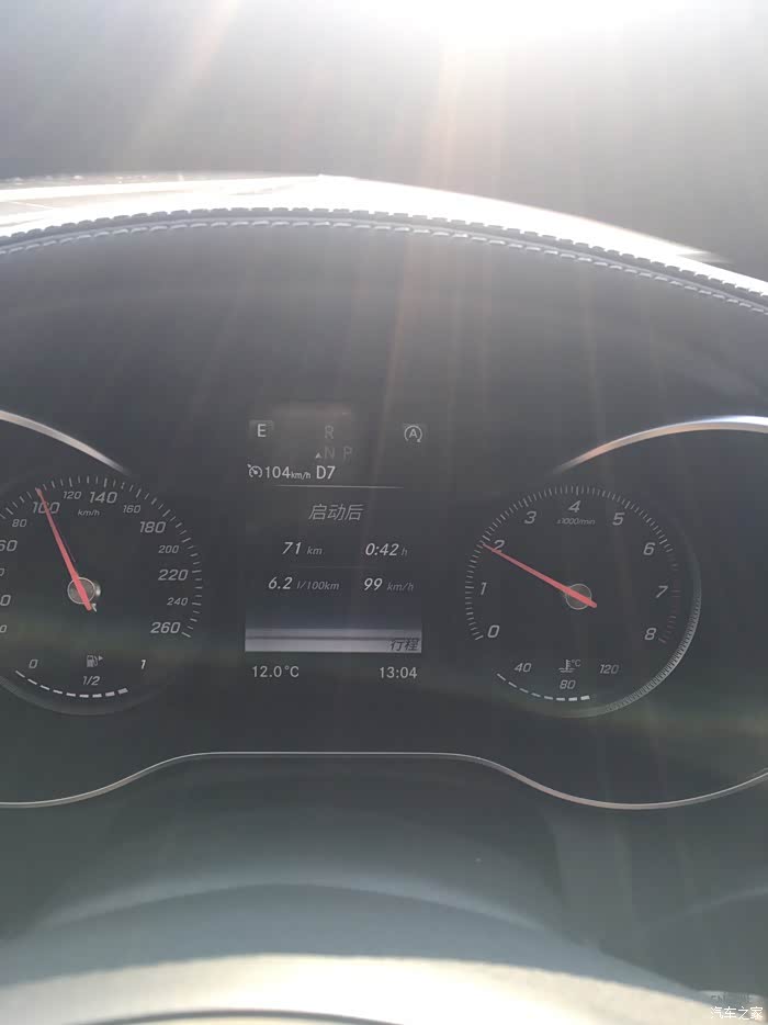 【图】c200l 高速定速104油耗_奔驰C级论坛_