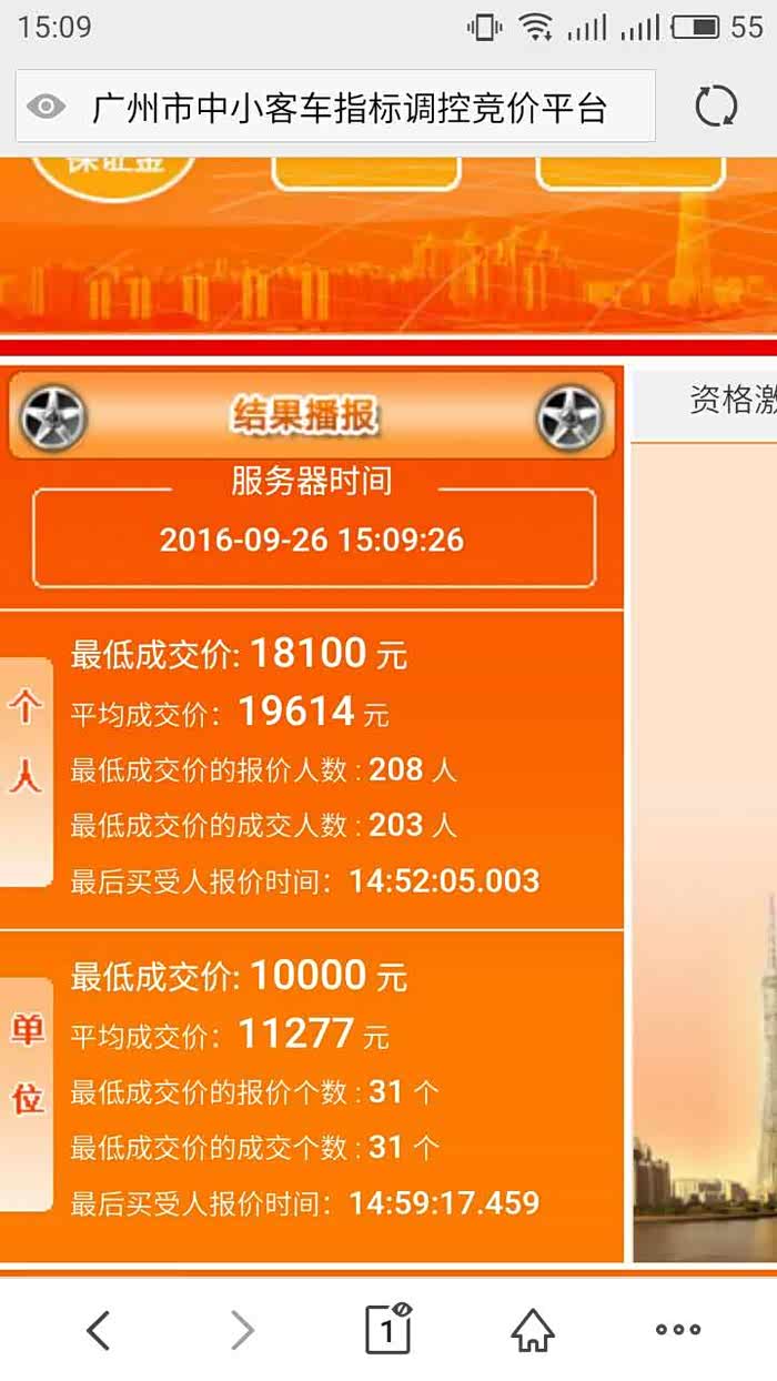 【图】新人!广州拍牌现场!已经出了9月竞价结