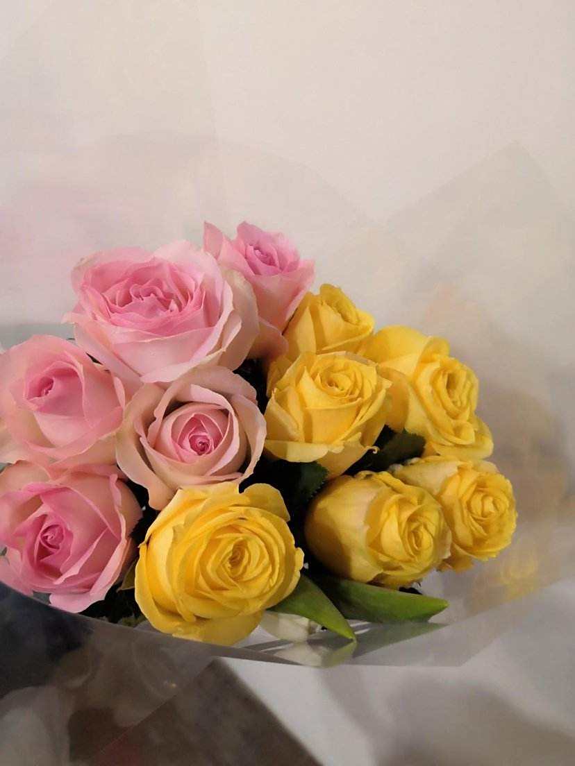 黄玫瑰粉玫瑰寓意友谊天长地久