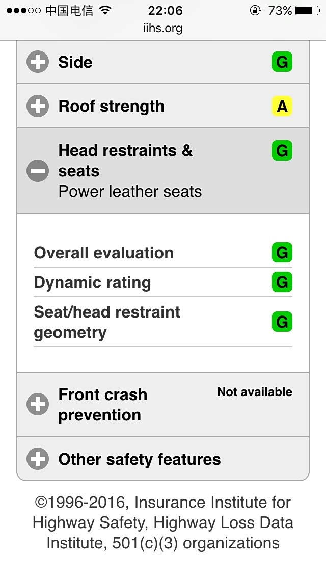 【图】刚刚看了美国IIHS,其实安全性还可以,没