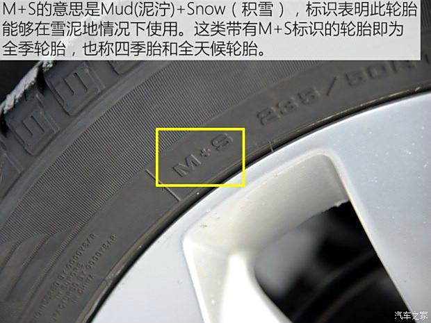 看到昂科威黑河测试的文章,里面介绍用的原车标配全季轮胎有m s标示