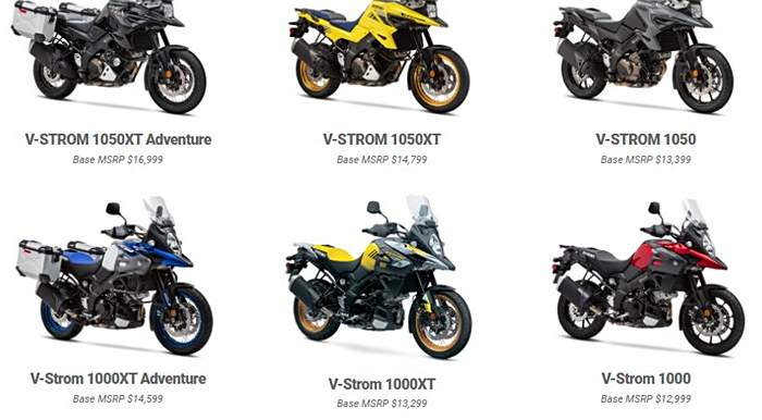 本田非双1100,铃木v-strom1050xt,川崎versys1000最新款美国价格