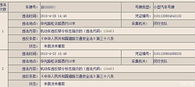 华光路虹许路-机动车违反禁令标志指示的(违法代码:13440)