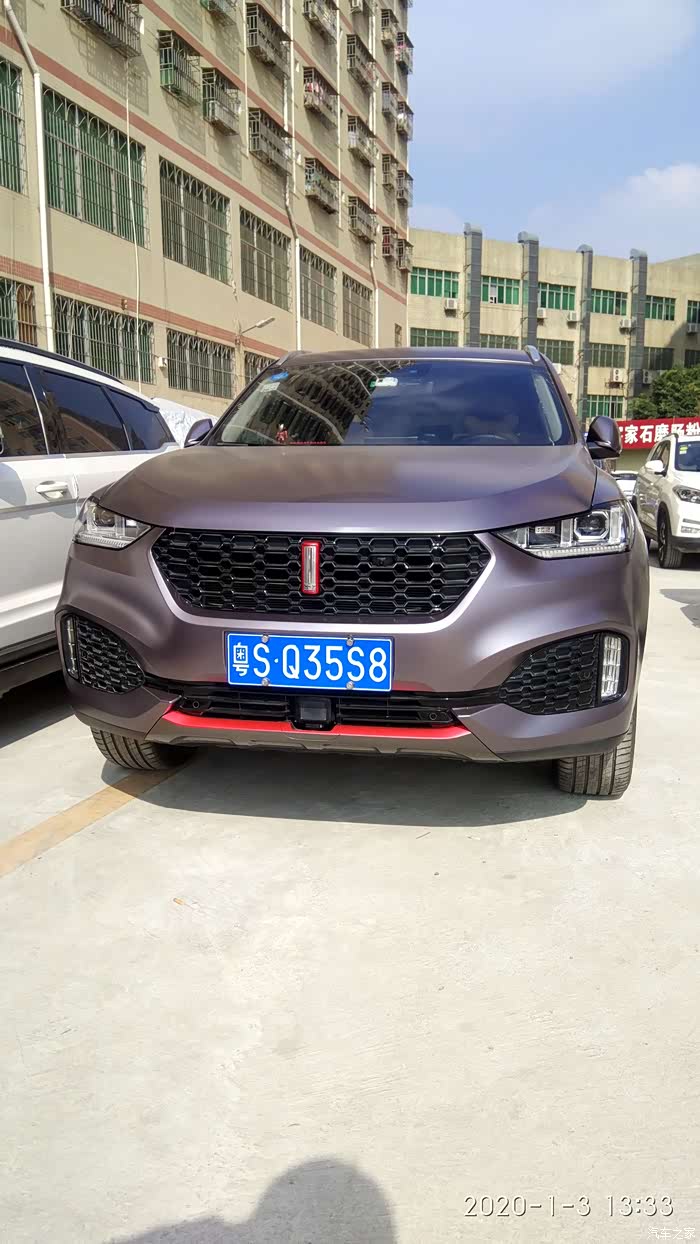 改装爱车weyvv6车身贴膜改色电光灰帅气稳重耐脏更好打理