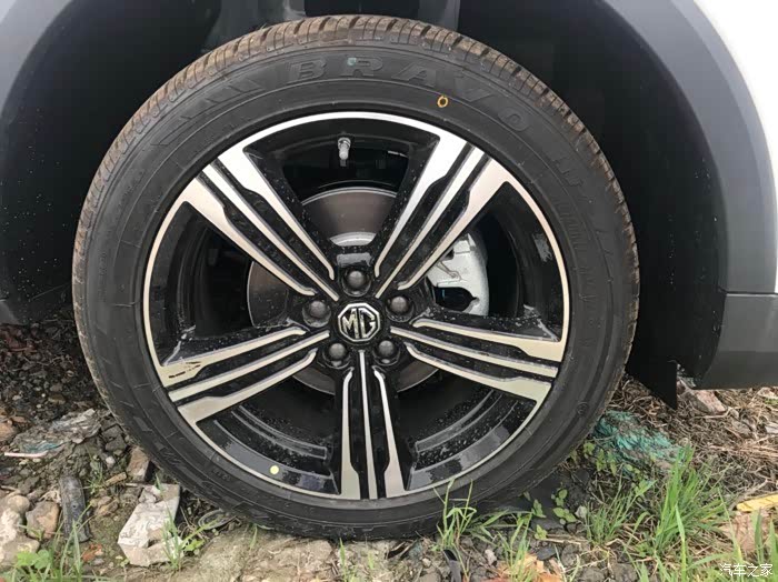 这轮圈黑白搭配有个性 只不过这轮胎感觉有点小了 有17寸 不过后期都