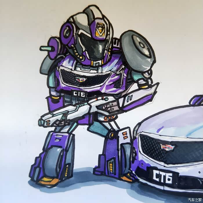 重拾手绘总结画q版汽车人系列6幅的心得