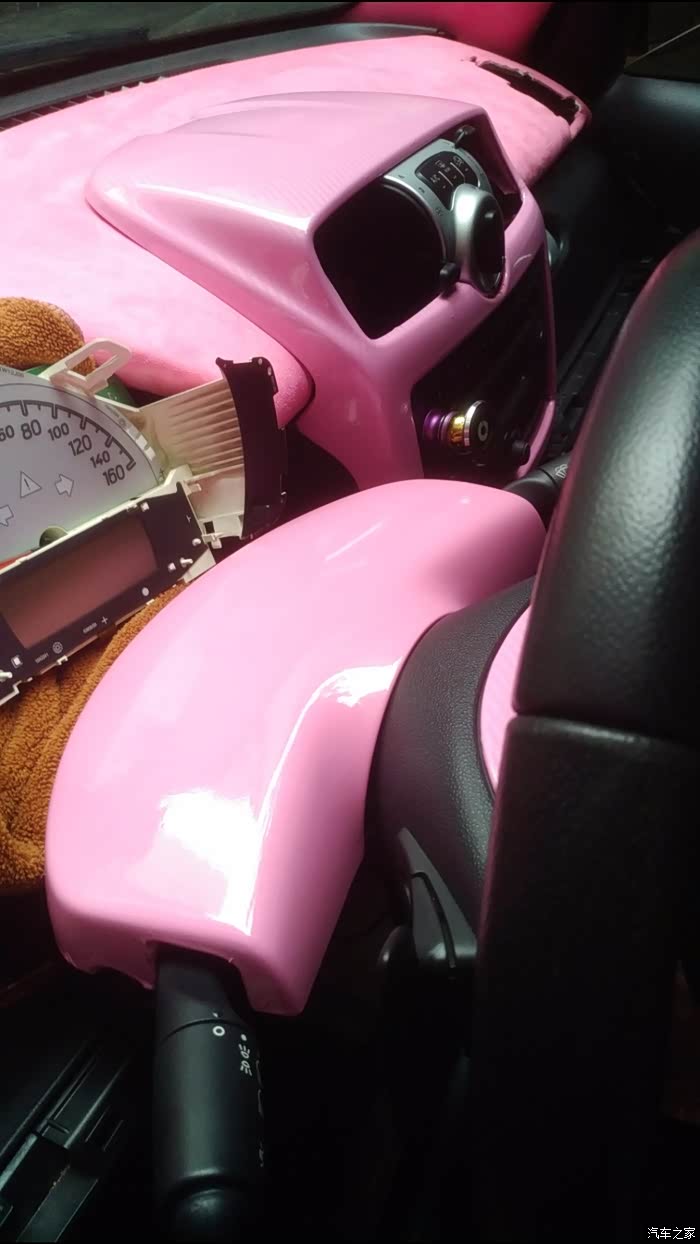 粉粉粉粉粉敞篷版smart改粉色内饰