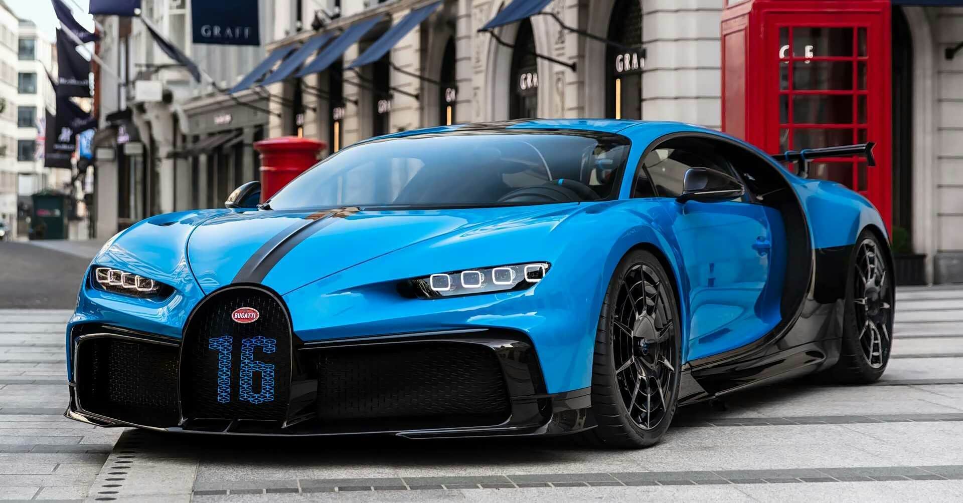 布加迪chironpursport在英国伦敦展厅展出