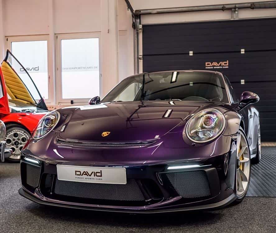 骚紫色保时捷911 gt3,这个颜色太美了
