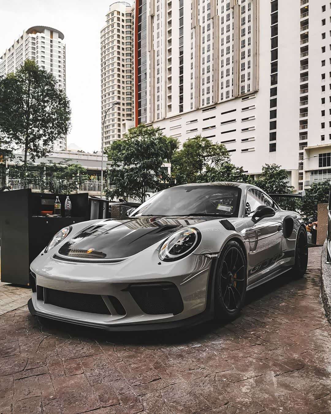 保时捷911gt3rs9912改灰蜡笔色车漆果然很帅