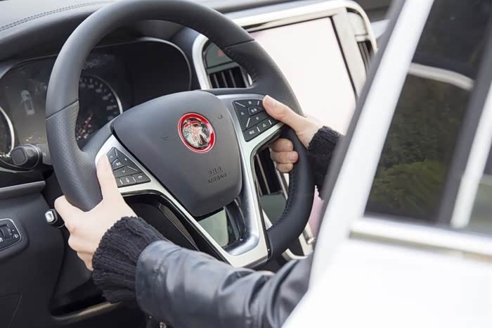 老司机,这标准的手扶方向盘姿势.