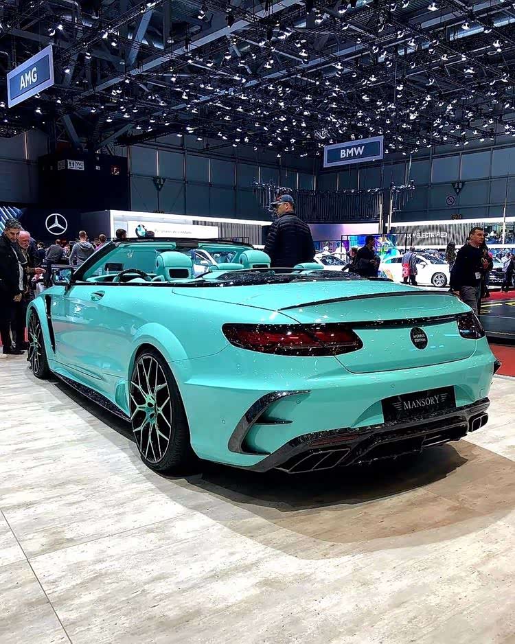 mansory改装的奔驰s63amg敞篷这个颜色小清新