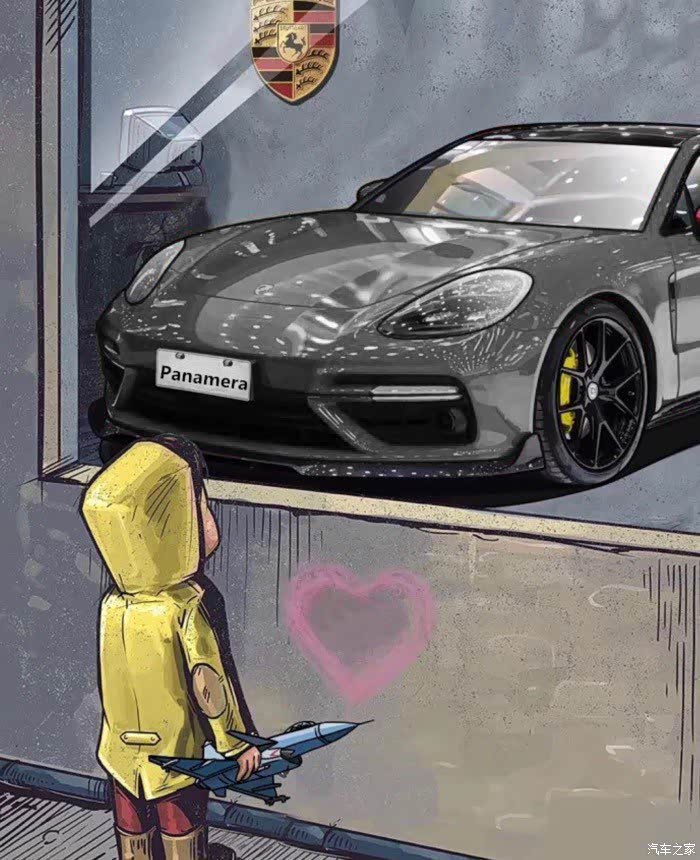 谁有这个小孩儿橱窗看帕纳梅拉的图片呀,太喜欢了,没找到