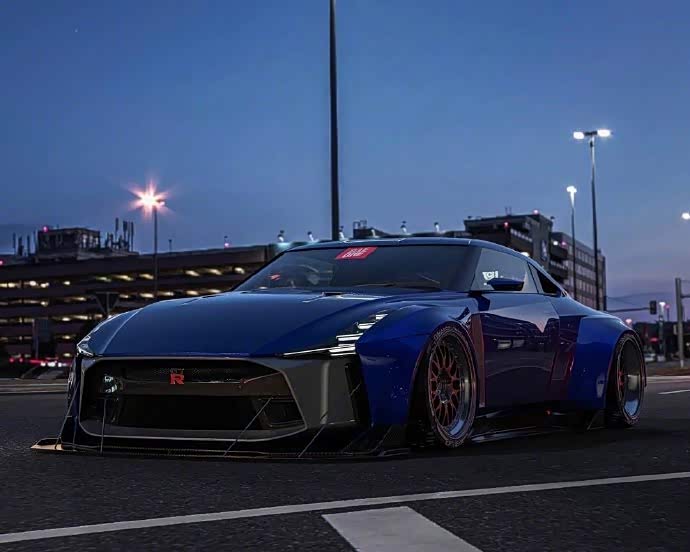 一枚宽体限量版gtr50,我感觉这比原车要酷很多.