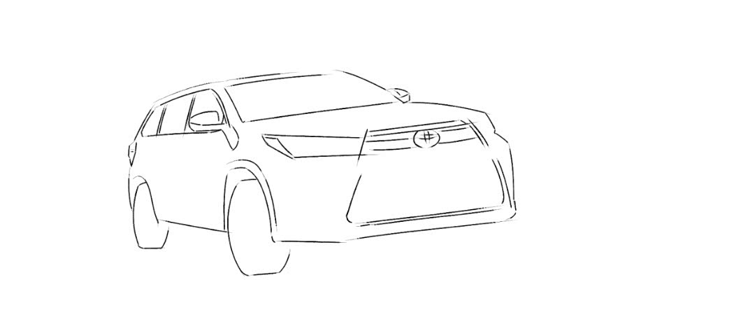 提笔就画!手绘爱车汉兰达