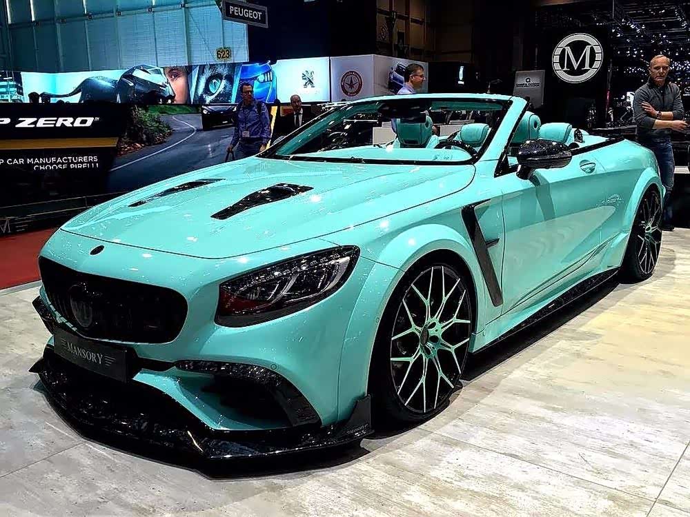 mansory改装的奔驰s63amg敞篷这个颜色小清新