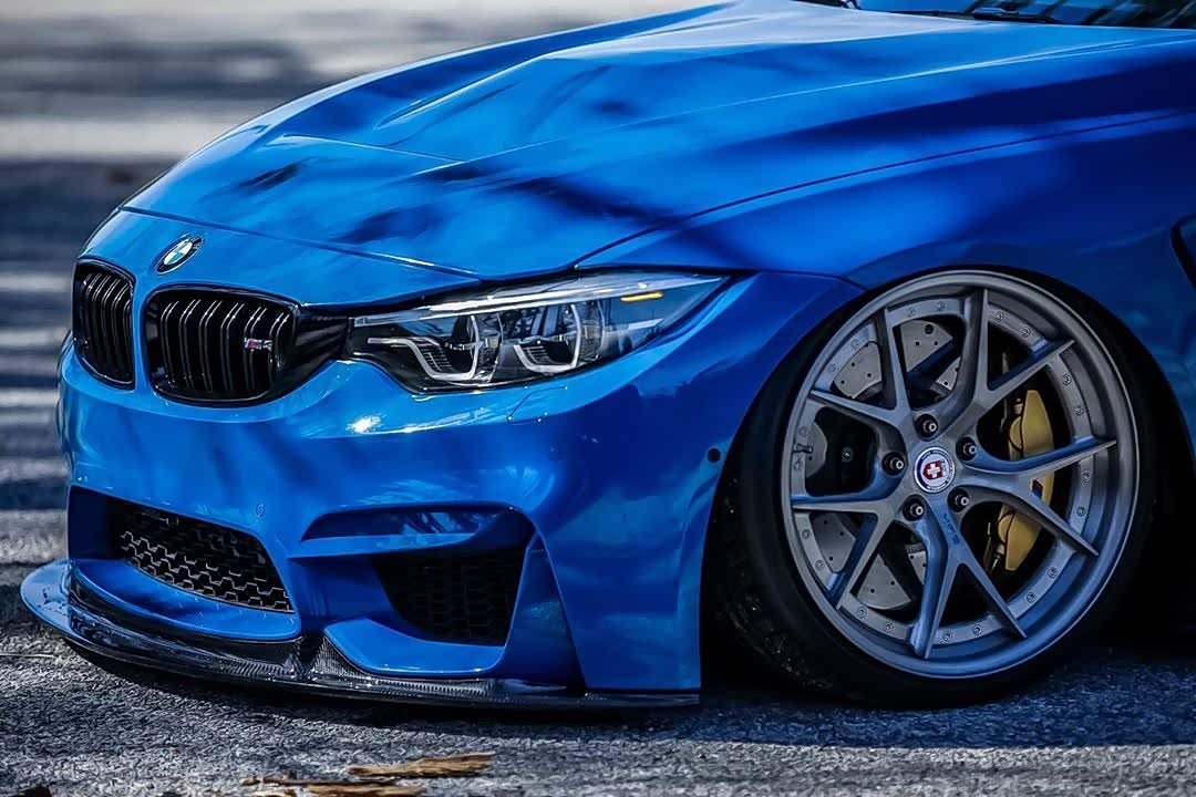 蓝色改装宝马m4,m-power的吸引力真大.