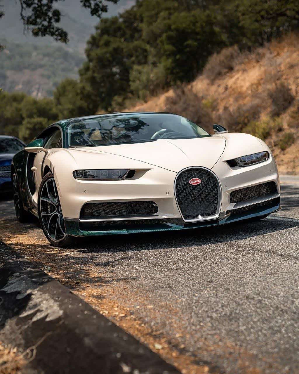 布加迪的这个配色非常的漂亮,展现出了强大的发动机的能力.