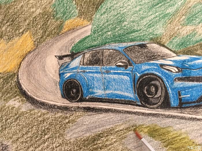 绘车达人秀领克03水性彩铅绘画