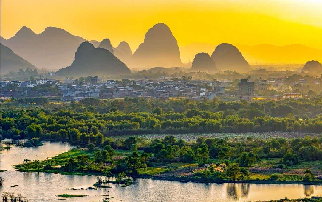 桂林山水甲天下 喀斯特地貌 中国斗鱼的故乡