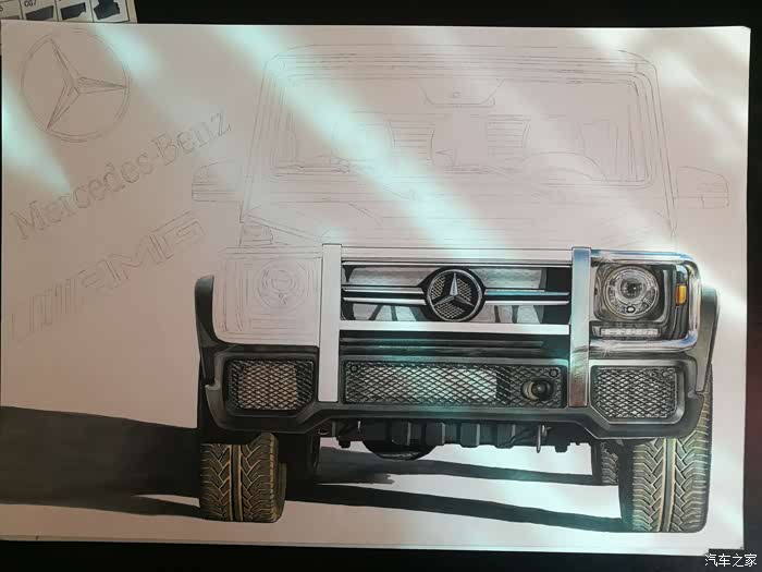 无为而画手绘奔驰g63amg