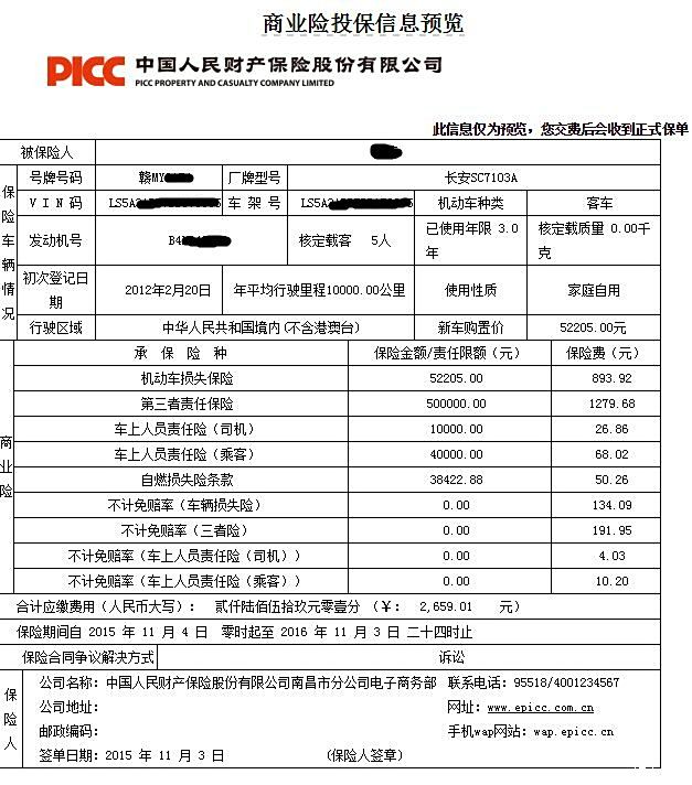 0排量交强险价格 人保20排量交强险价格