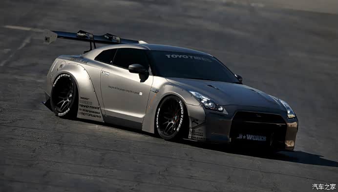 赛道!日产尼桑gtr改装lb宽体大包围