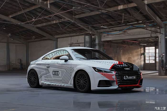 奥迪车身改色私人定制彩绘黑白双拼系列