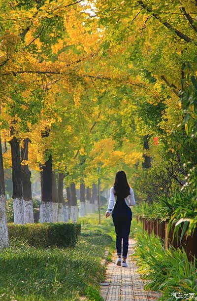 偷偷拍下了美女的背影,人与景的融合