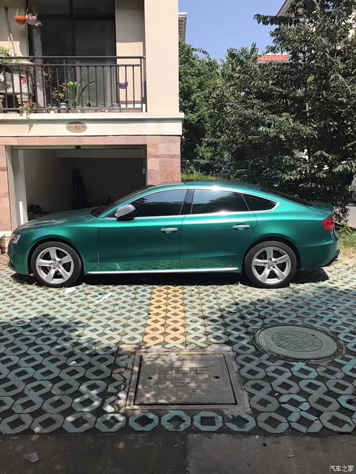 奥迪a5祖母绿改色
