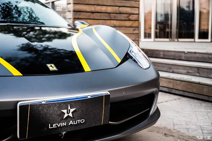 【图】沪上458spider电光灰 赛道黄拉花_法拉利论坛_汽车之家论坛