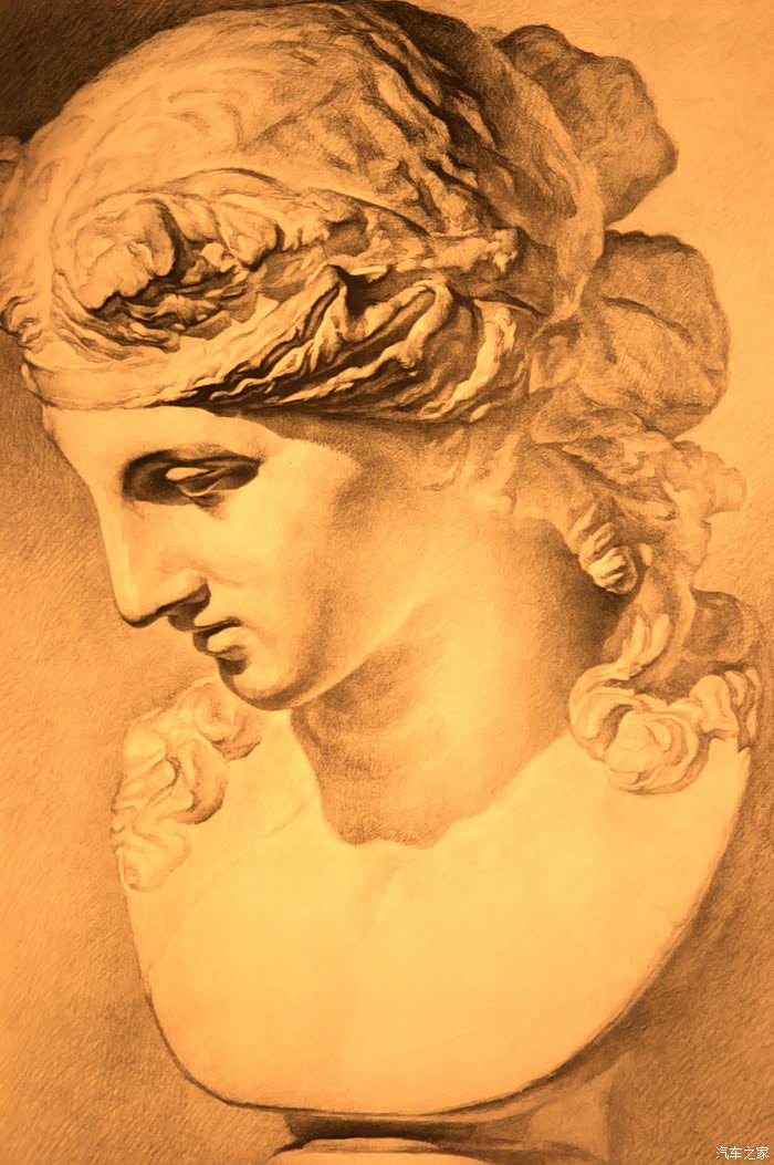 我喜欢石膏素描.我没事就在家临摹画阿里亚斯