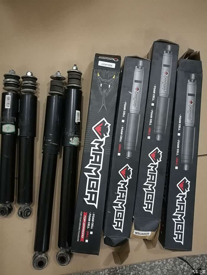 8000公里更换两寸黑曼巴9段可调前后减震器