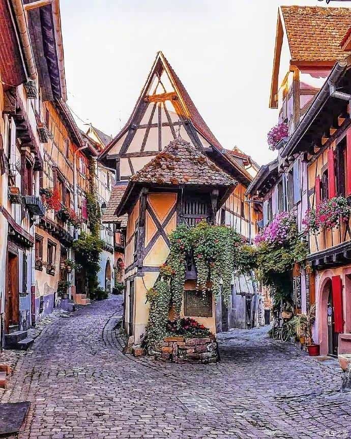 法国埃吉桑小镇,每天醒来推开窗就能闻到花香.