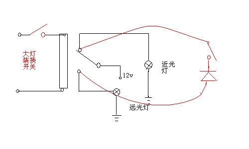 懂04老捷达远近灯光变换电路的老师傅请帮忙了!
