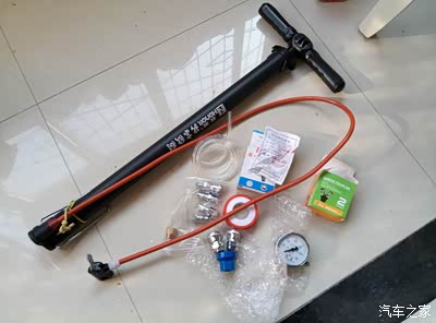 diy二合一胎压计打气筒!