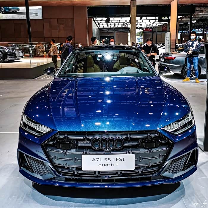 蓝色的帅气豪华的奥迪,还是挺有气质的.