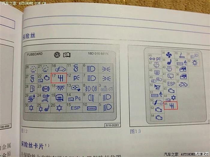 求15款朗逸保險盒裡所有保險絲大小尺寸