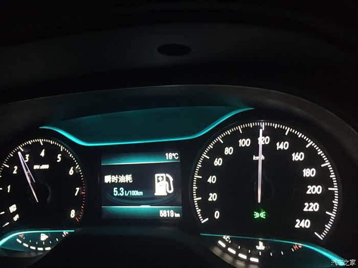 120时速对应瞬时油耗和转速