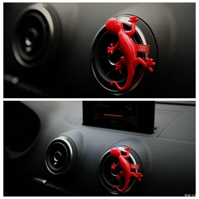 拍摄意大利进口奥迪a3原装车内壁虎固体香薰细节照