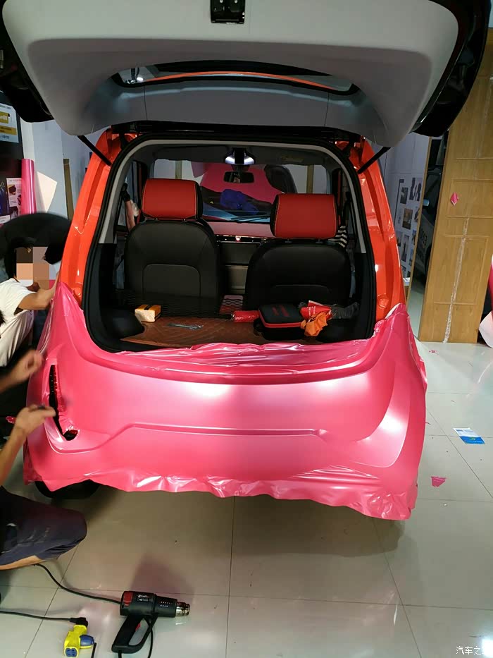 【图】广州 黑橙 改色 改色 公主粉_众泰e200论坛_汽车之家论坛