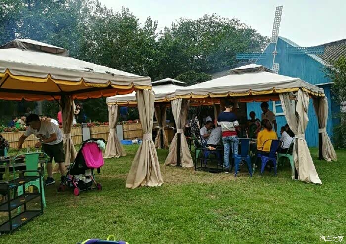 晚餐大家一起在室外草坪进行海鲜bbq