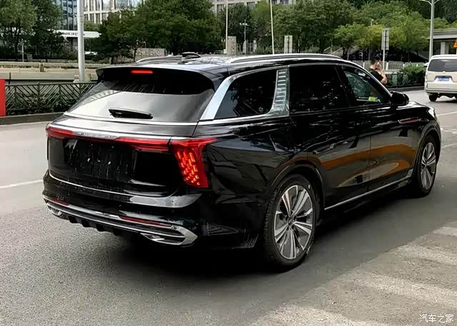 【图】全新红旗e-hs9实车现身,黑色涂装很大方,续航或超预期_劲驰x1