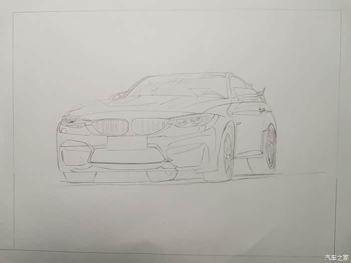 汽车手绘手绘2016款宝马m4gts