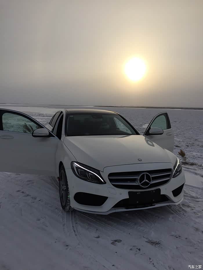 【图】c300l钻石白,冰天雪地醉迷人!_奔驰c级论坛_汽车之家论坛