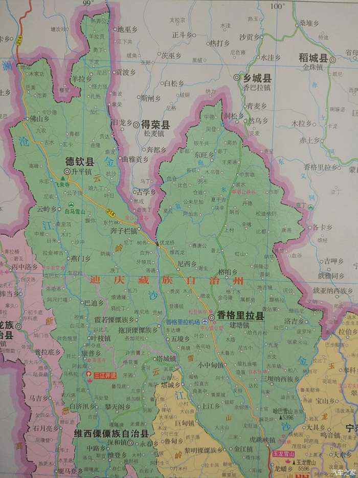 德钦县地图高清版图片