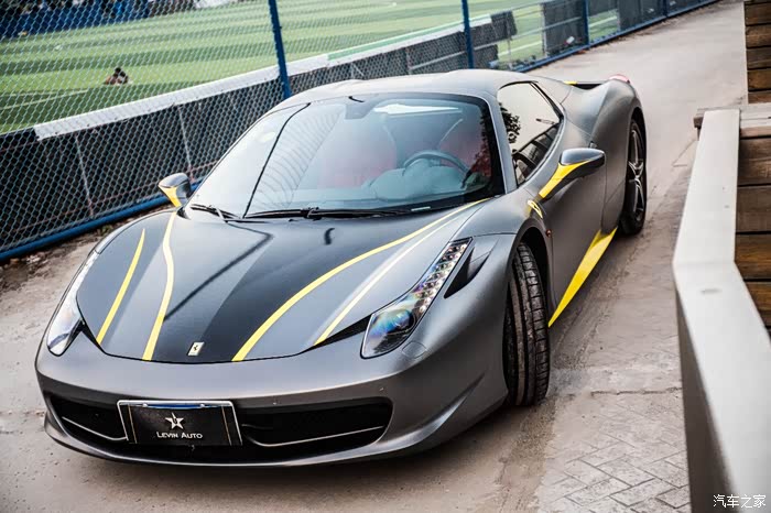 【图】沪上458spider电光灰 赛道黄拉花_法拉利论坛_汽车之家论坛