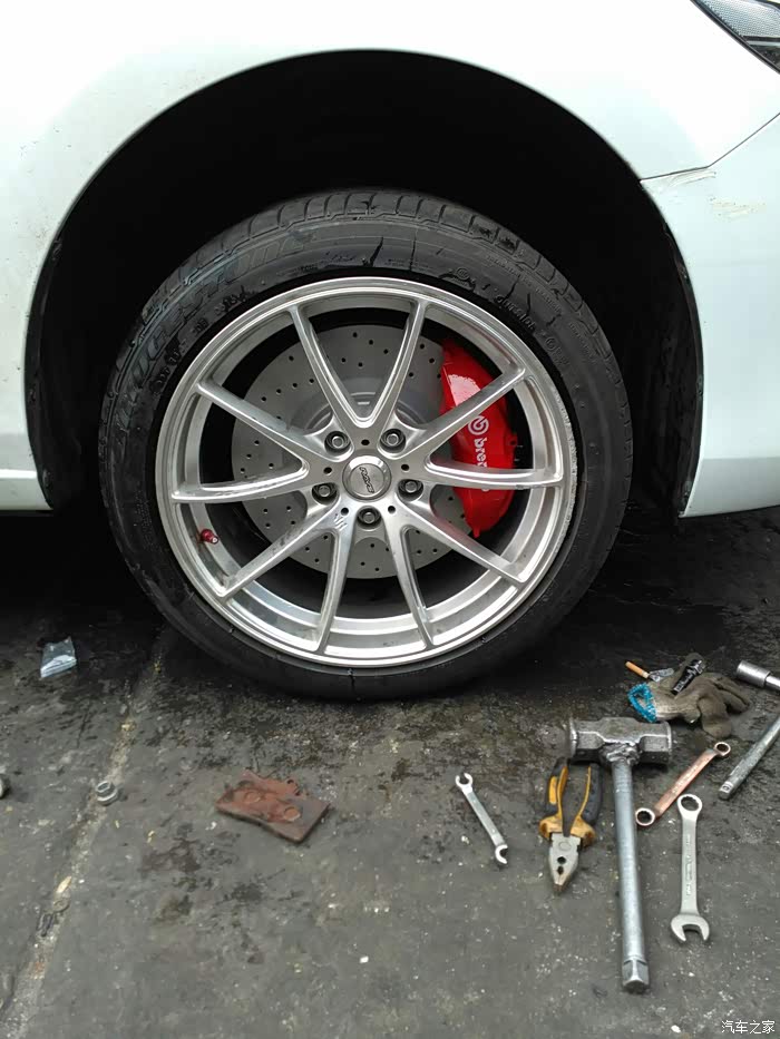 换ls430前刹车后面只加大碟